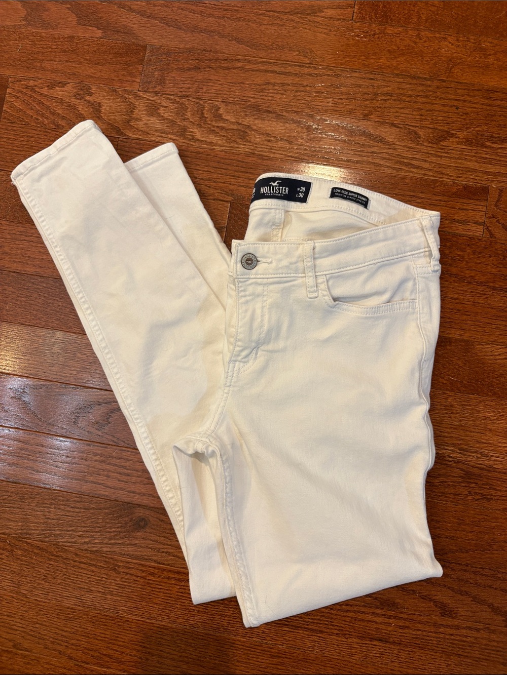 Hollister Women's Off-White Skinny Jeans